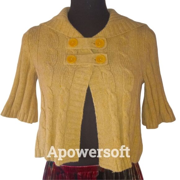 Merigold Yellow Waist Crop Cardi - Picture 1 of 6